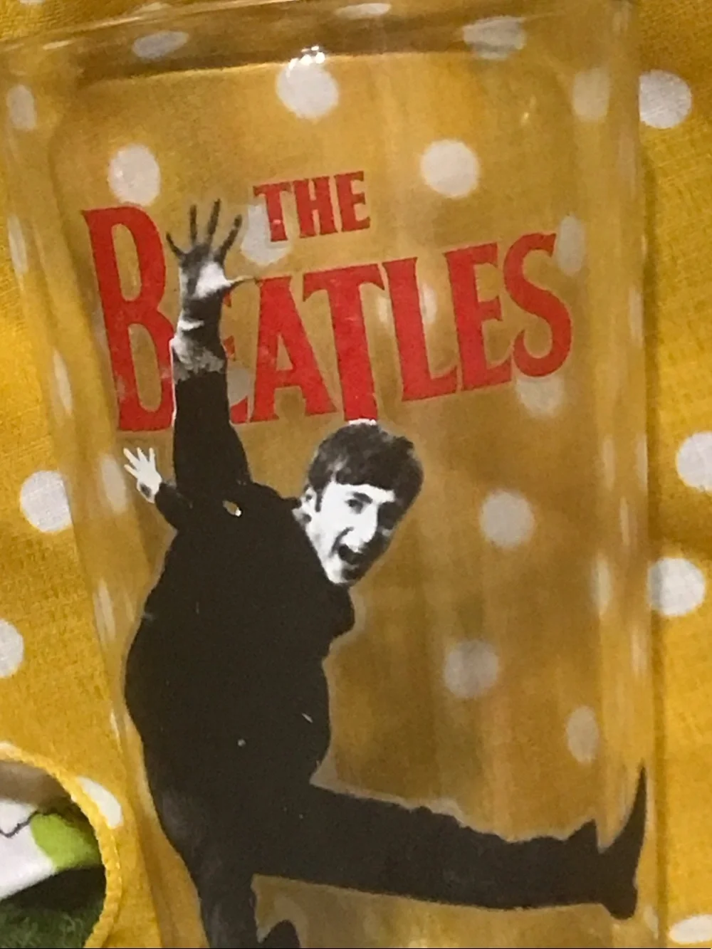 The Beatles Pint Glasses Set with Red, Orange, Blue, Green Logos